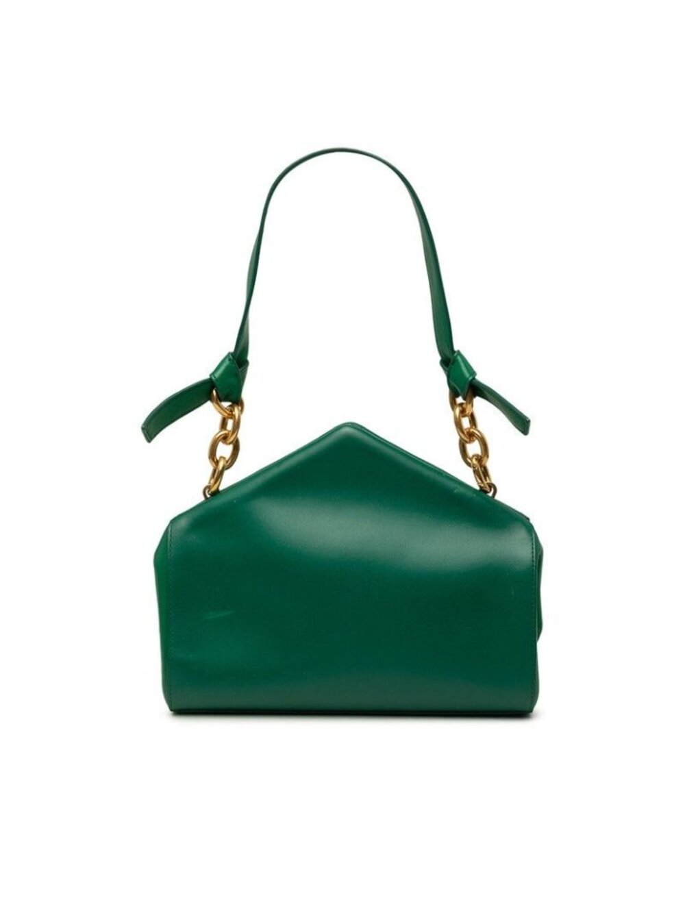 Bottega Veneta Tip Chain Handbag Bag Green Leather